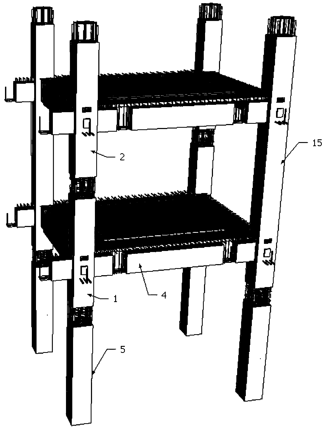 Substructure fabricated frame structure and construction method thereof