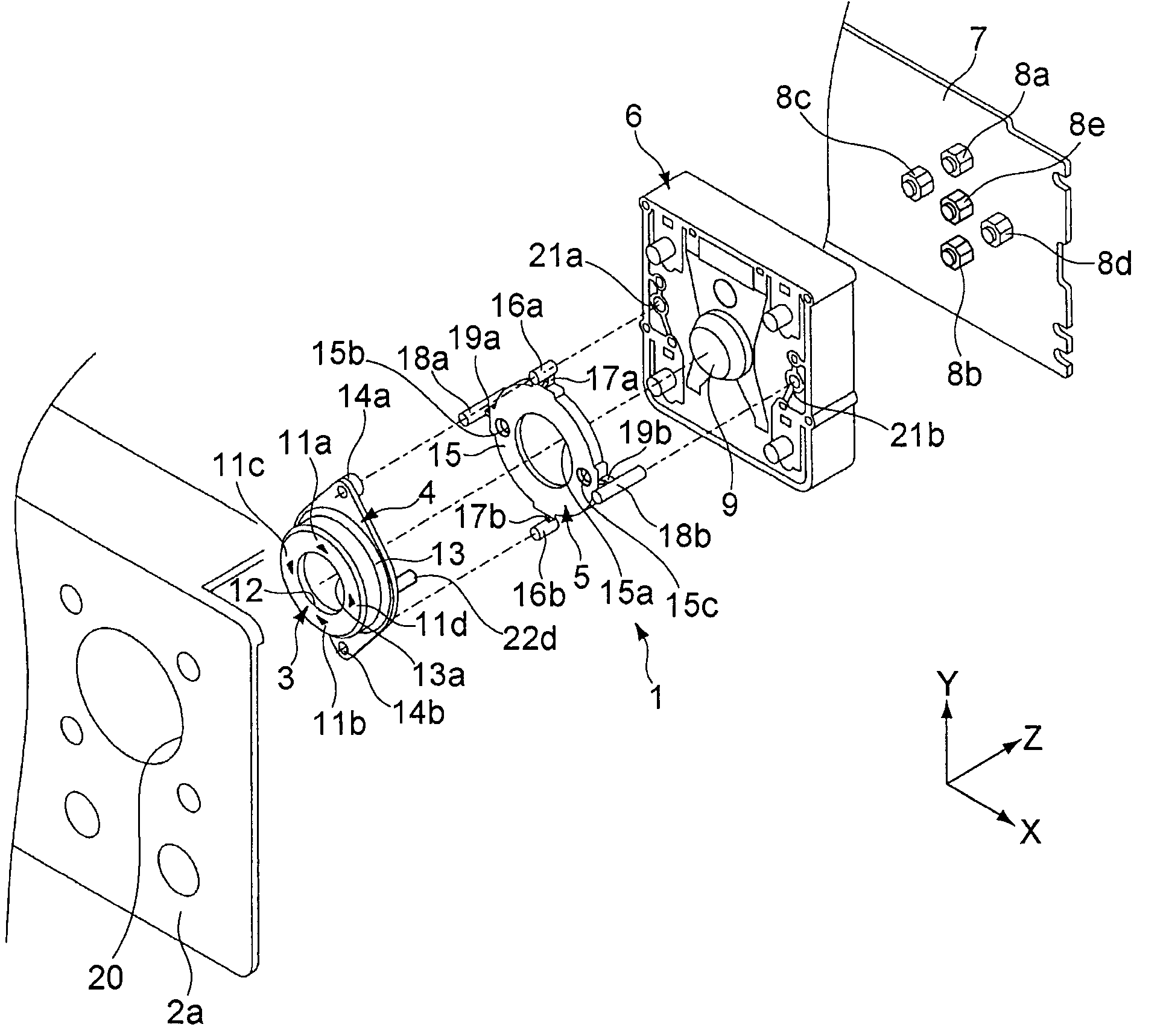 Multidirectional input apparatus and electronic device
