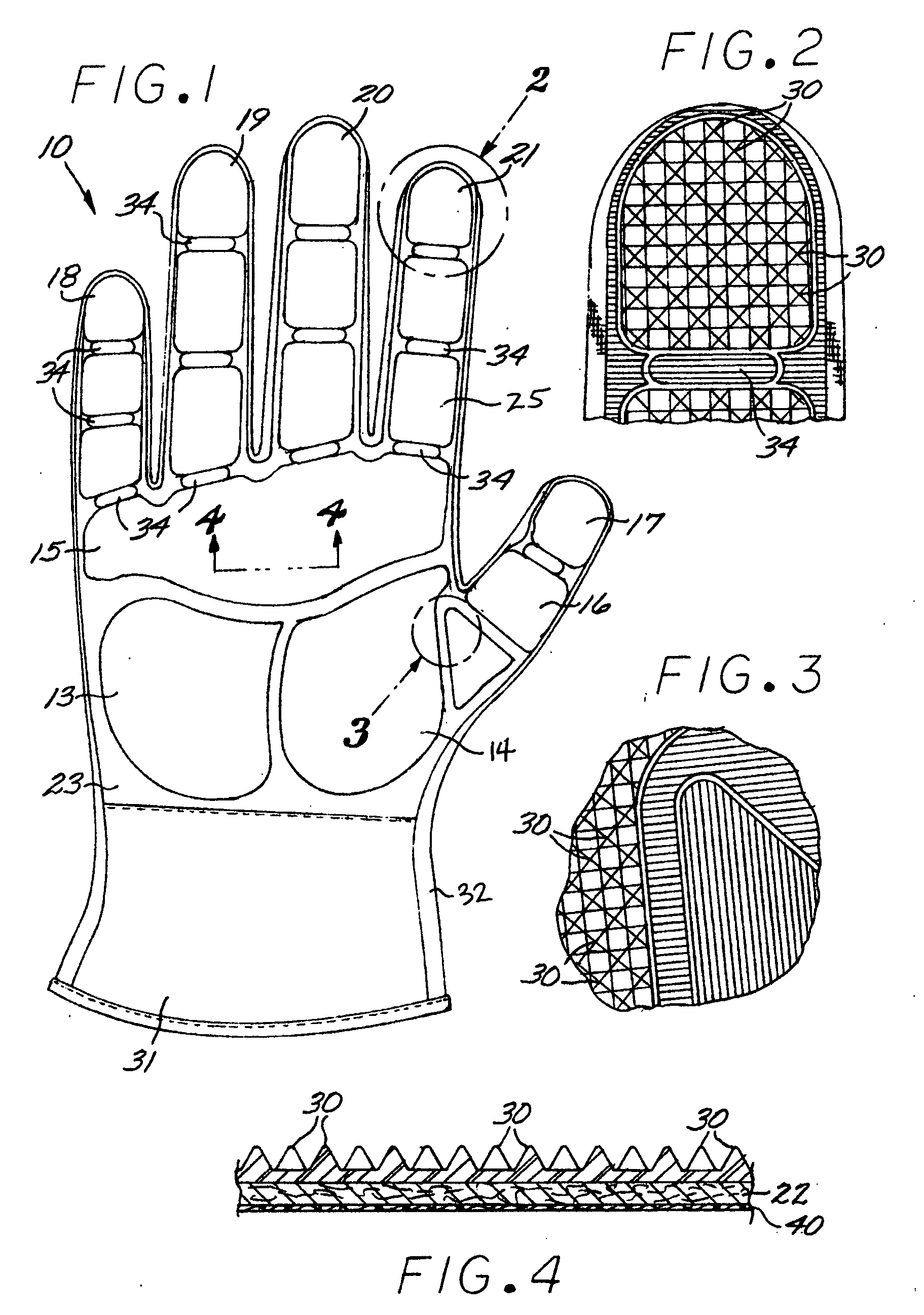 Glove having heat resistant silicone molded palm piece with protrusions extending therefrom