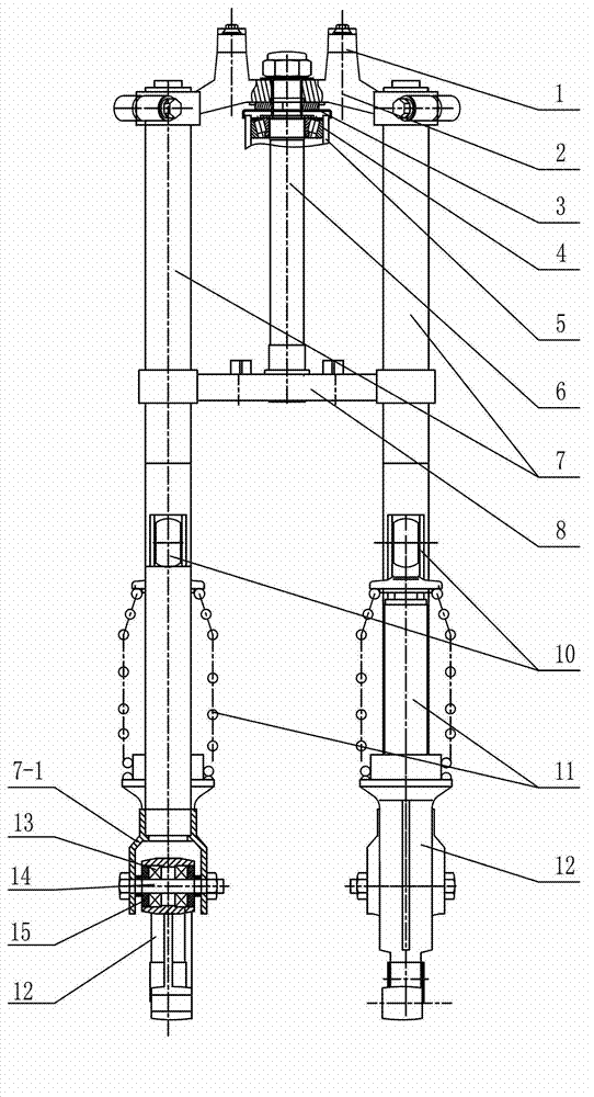 Improved type front shock absorption device of tricycle