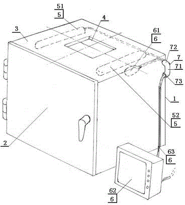 X-ray radiation protection box with anti-radiation lighting and camera monitoring device