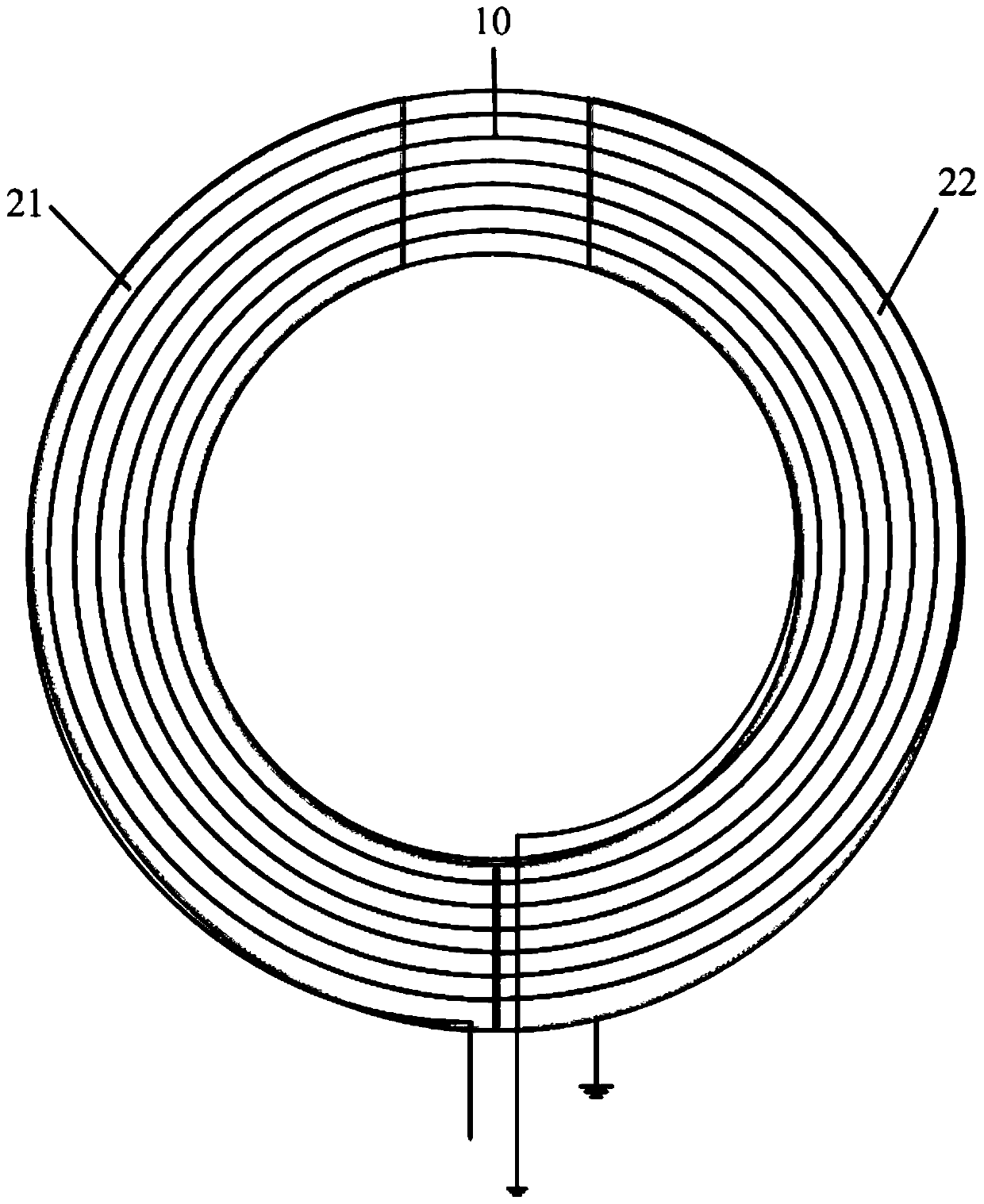 Electric field shielding device without influencing transmission efficiency of wireless coupling transmission coil