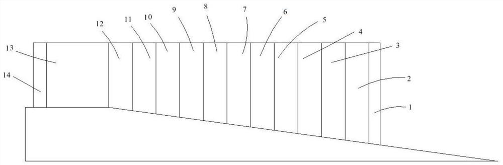 Laser cladding method for stacking horizontal ribs on unequal height sections