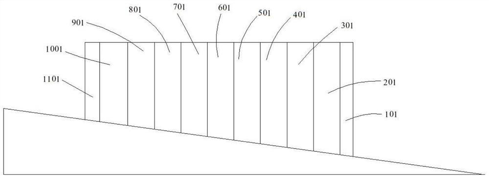 Laser cladding method for stacking horizontal ribs on unequal height sections