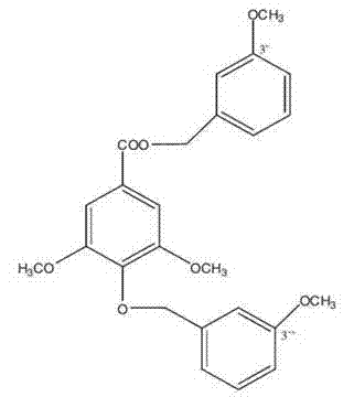 Application of 3'-methoxy benzyl-4-hydroxy-3,5-dimethoxy-benzoate in preparation of drugs for treating or preventing rheumatoid arthritis