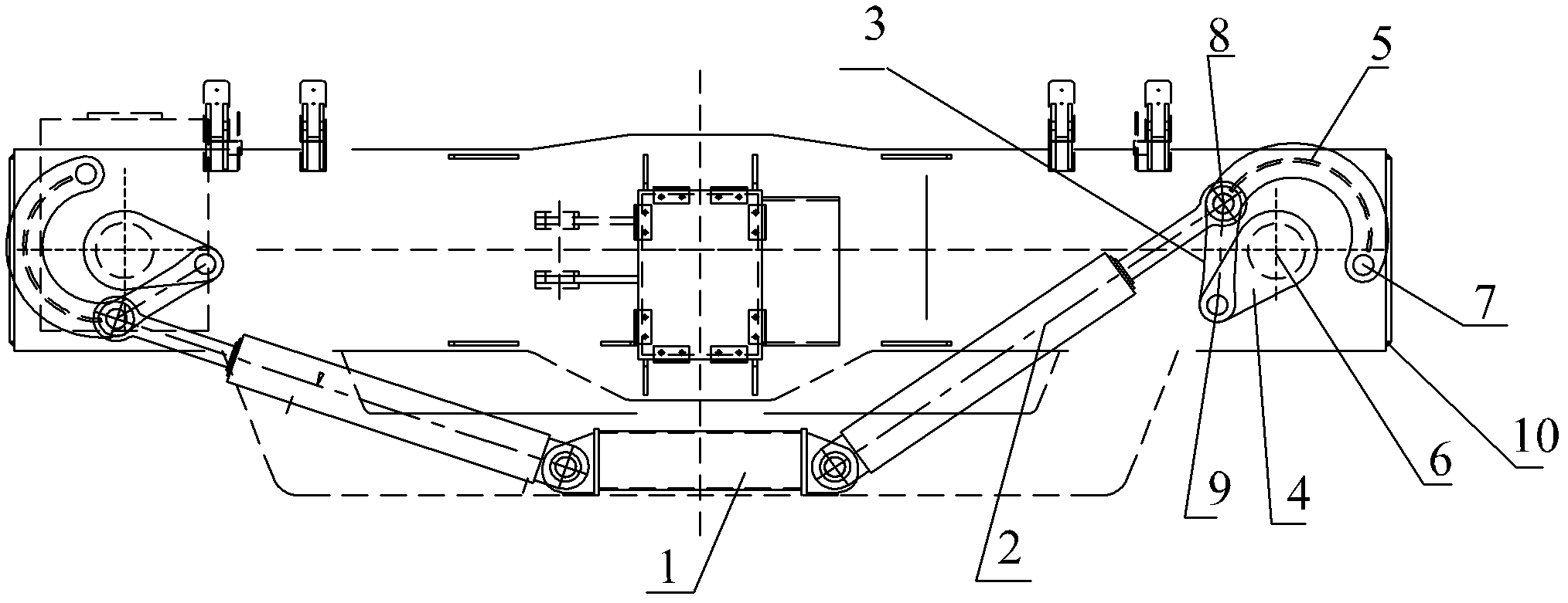 Four-connecting-rod steering device