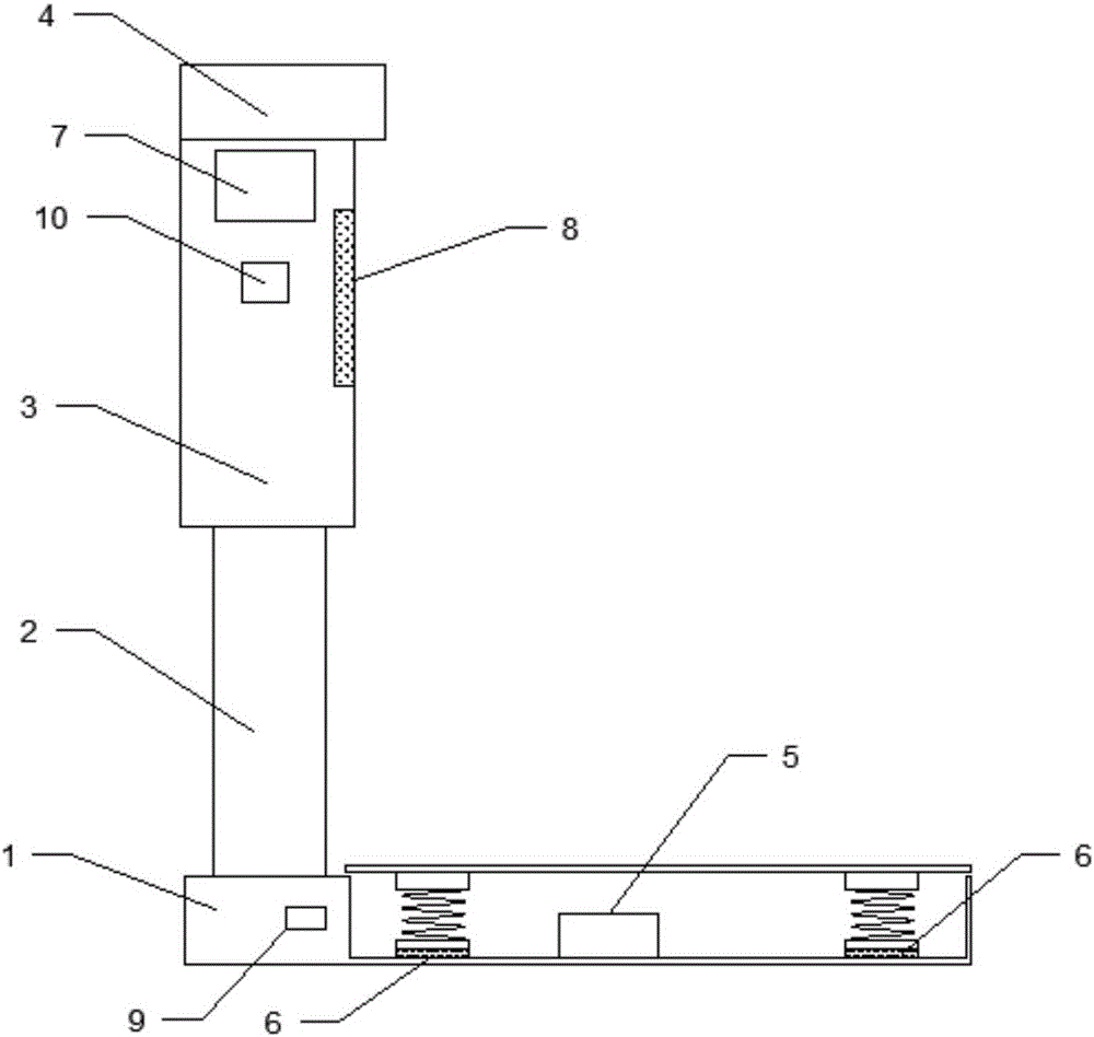 Height measuring device and method