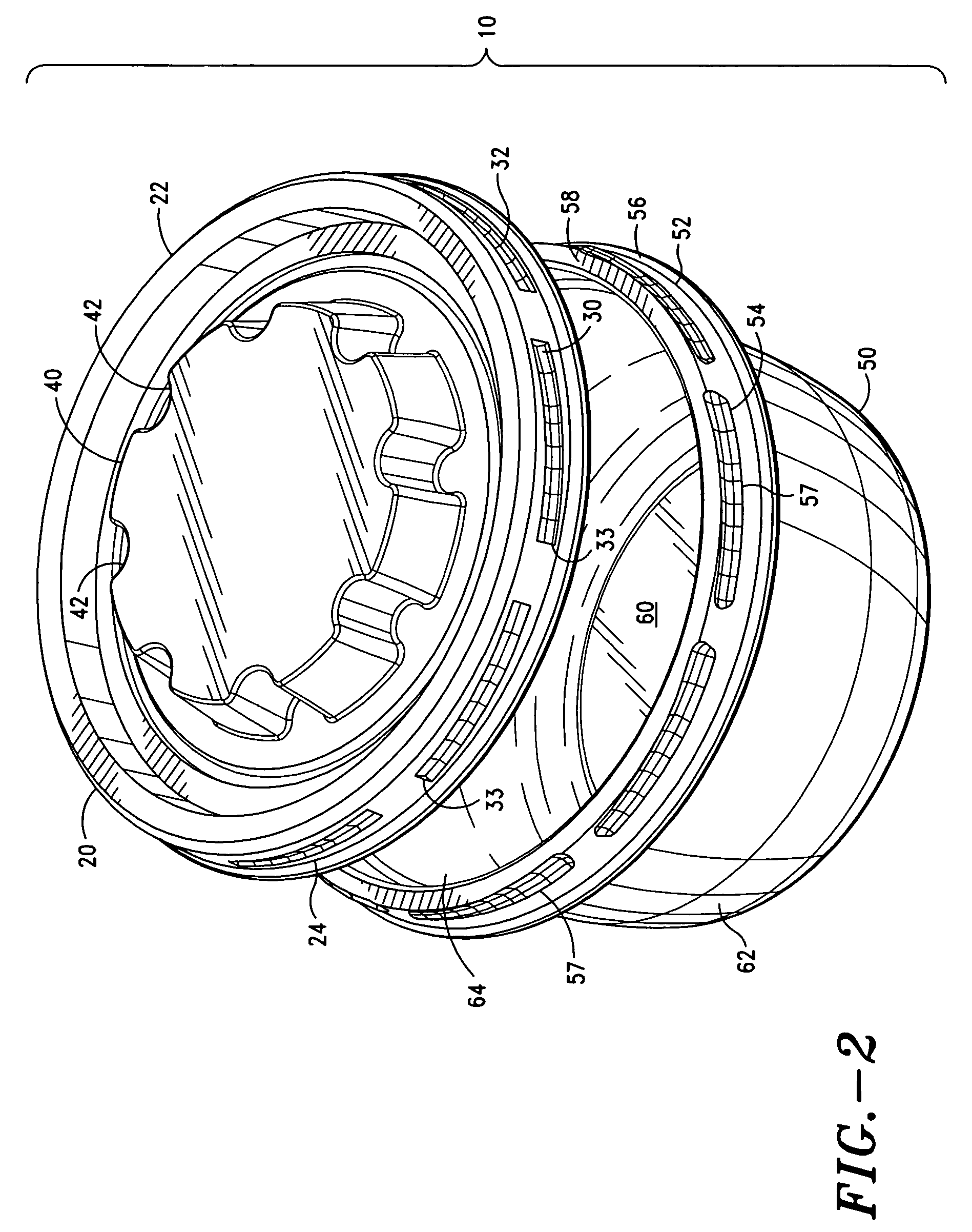 Ventable spin lock container