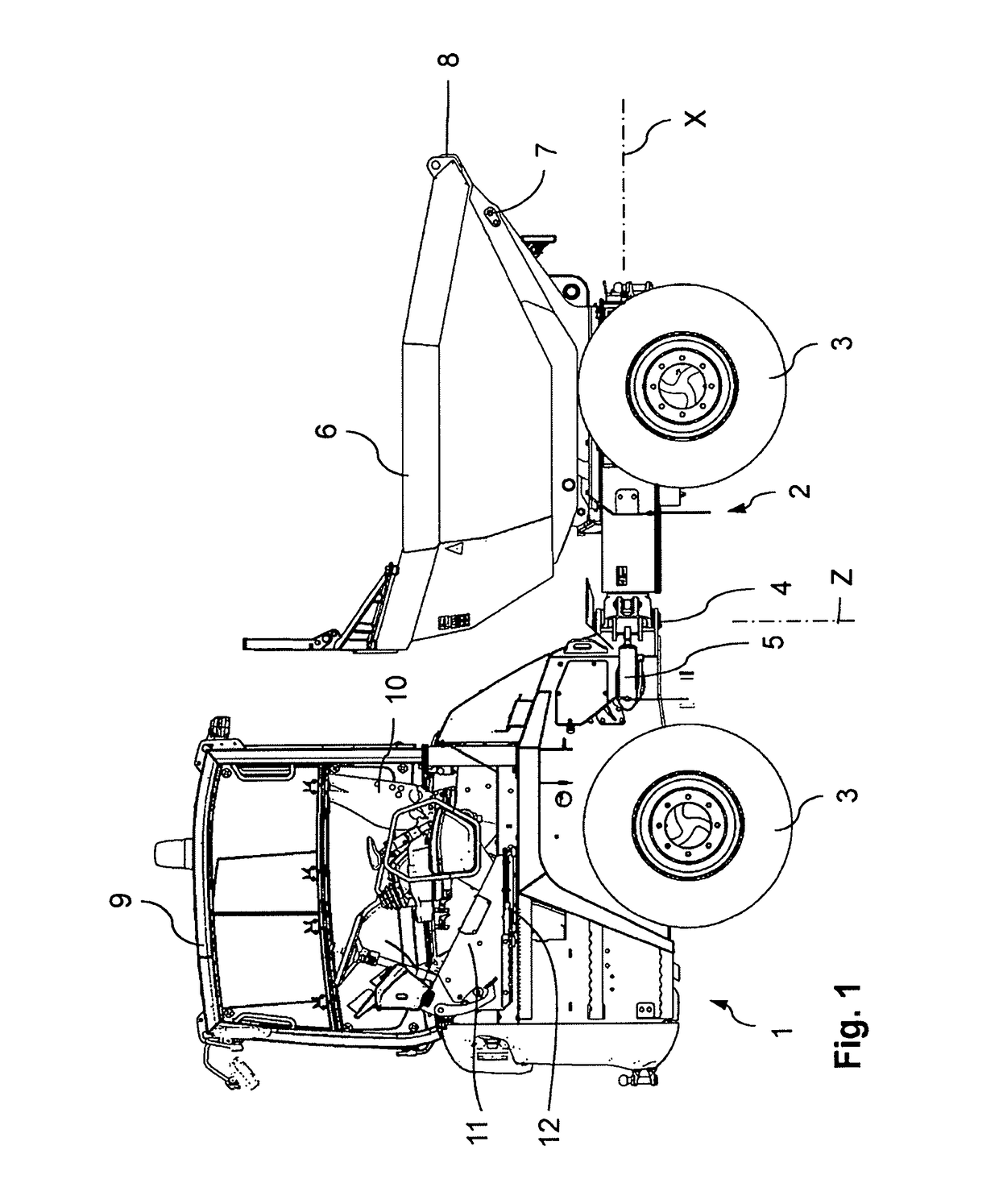 Work vehicle with fold-out tipping edge