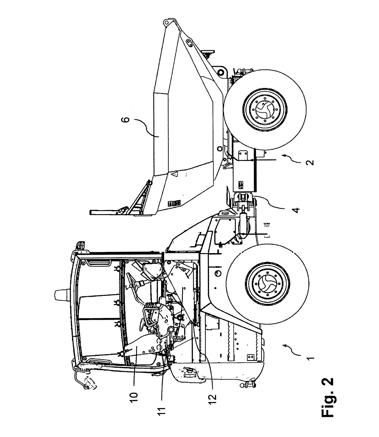 Work vehicle with fold-out tipping edge