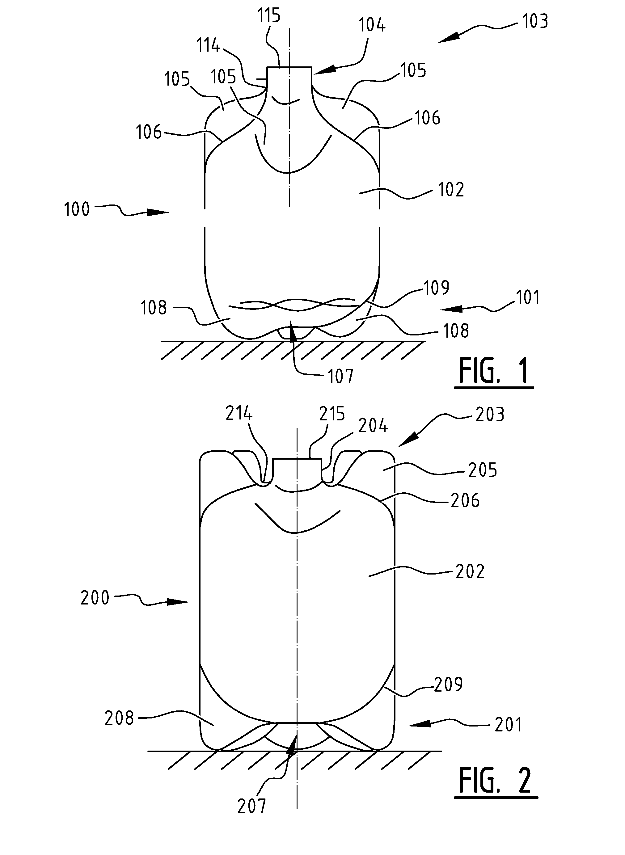 Plastic container, method for manufacture thereof and ring for a container