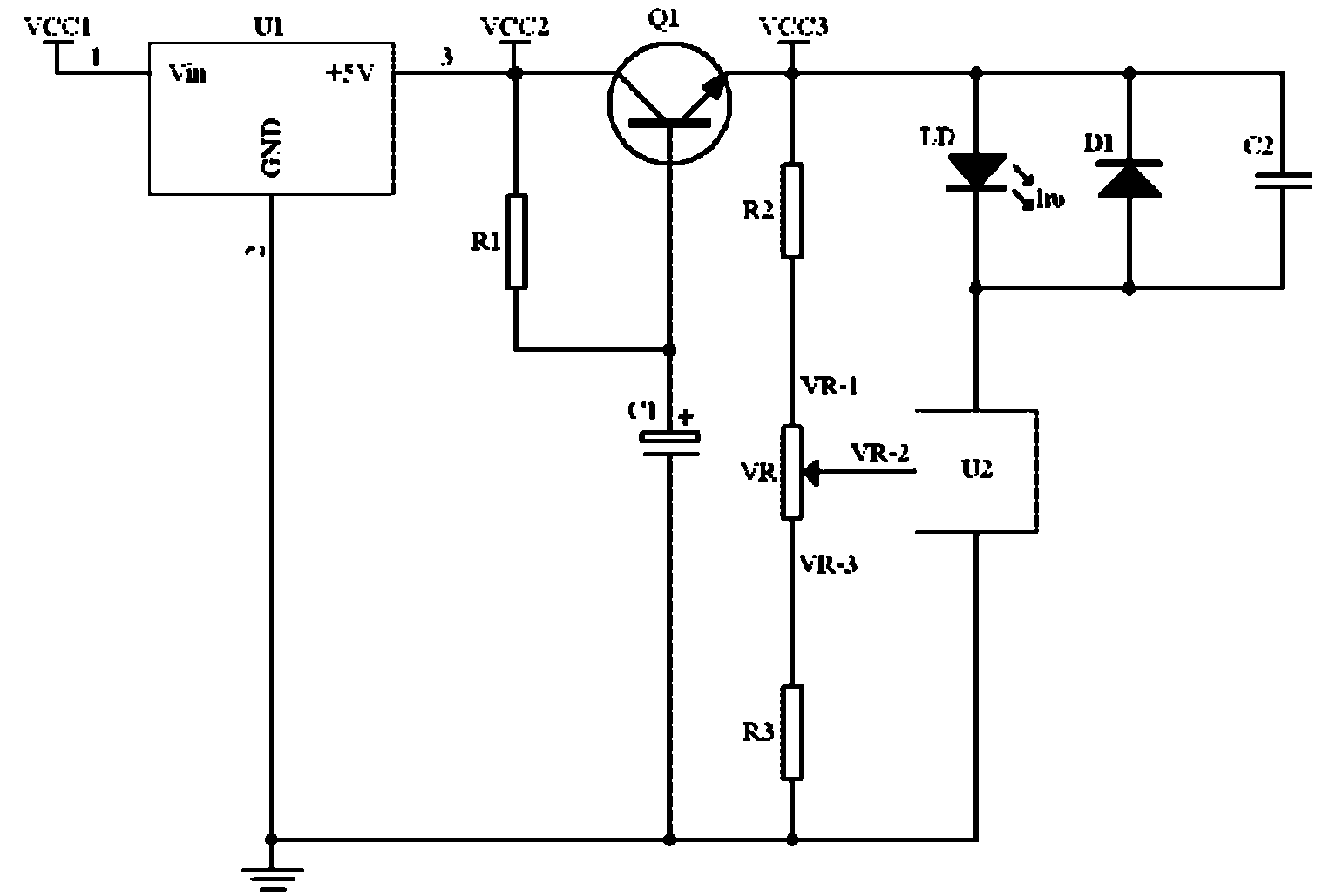Continuously adjustable drive source device of small-power semiconductor laser