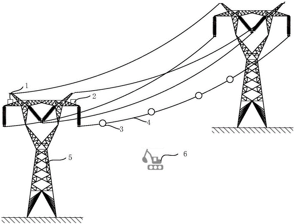 Distributed power transmission line outside force destroy proofing on-line monitoring system and monitoring method