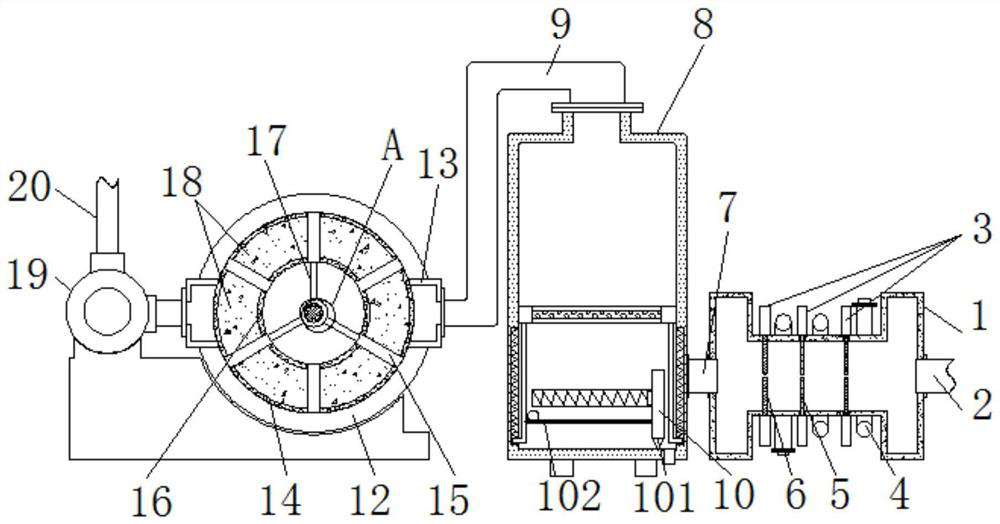Purification treatment equipment capable of reducing temperature for combustion waste gas