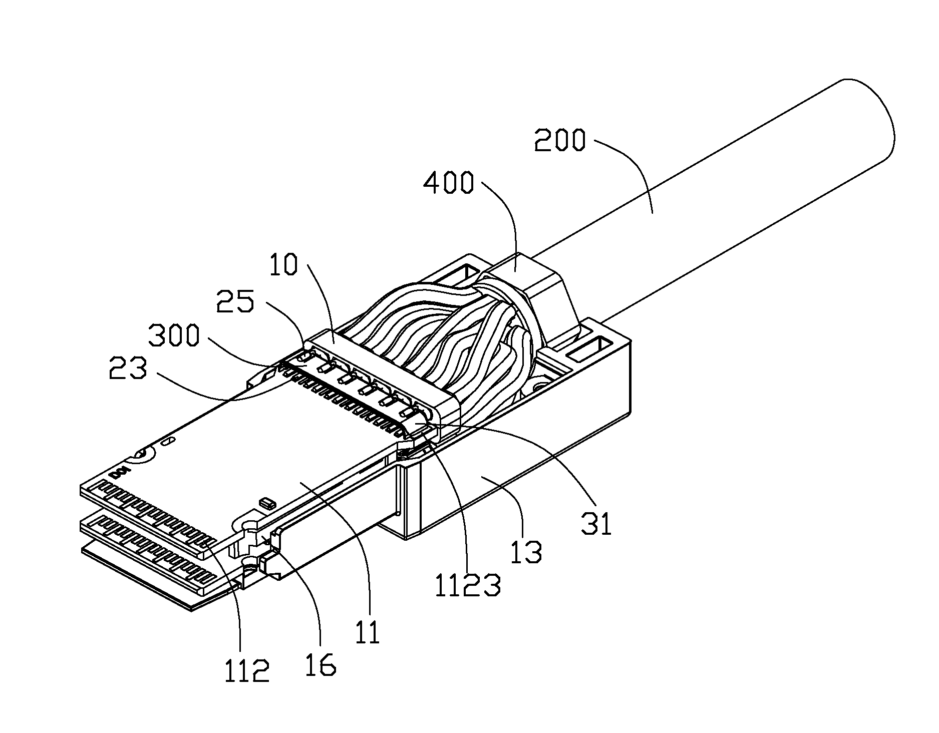 Cable connector assembly having an adapter plate for grounding
