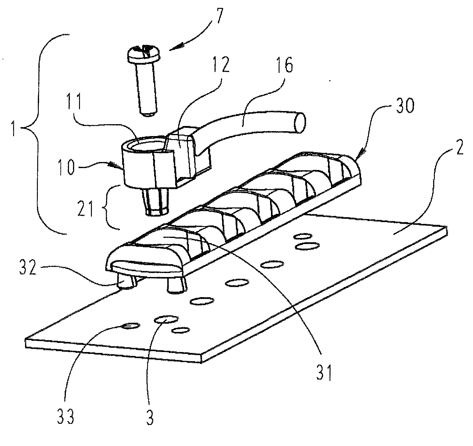 Connecting element for electric conductors with a printed circuit board