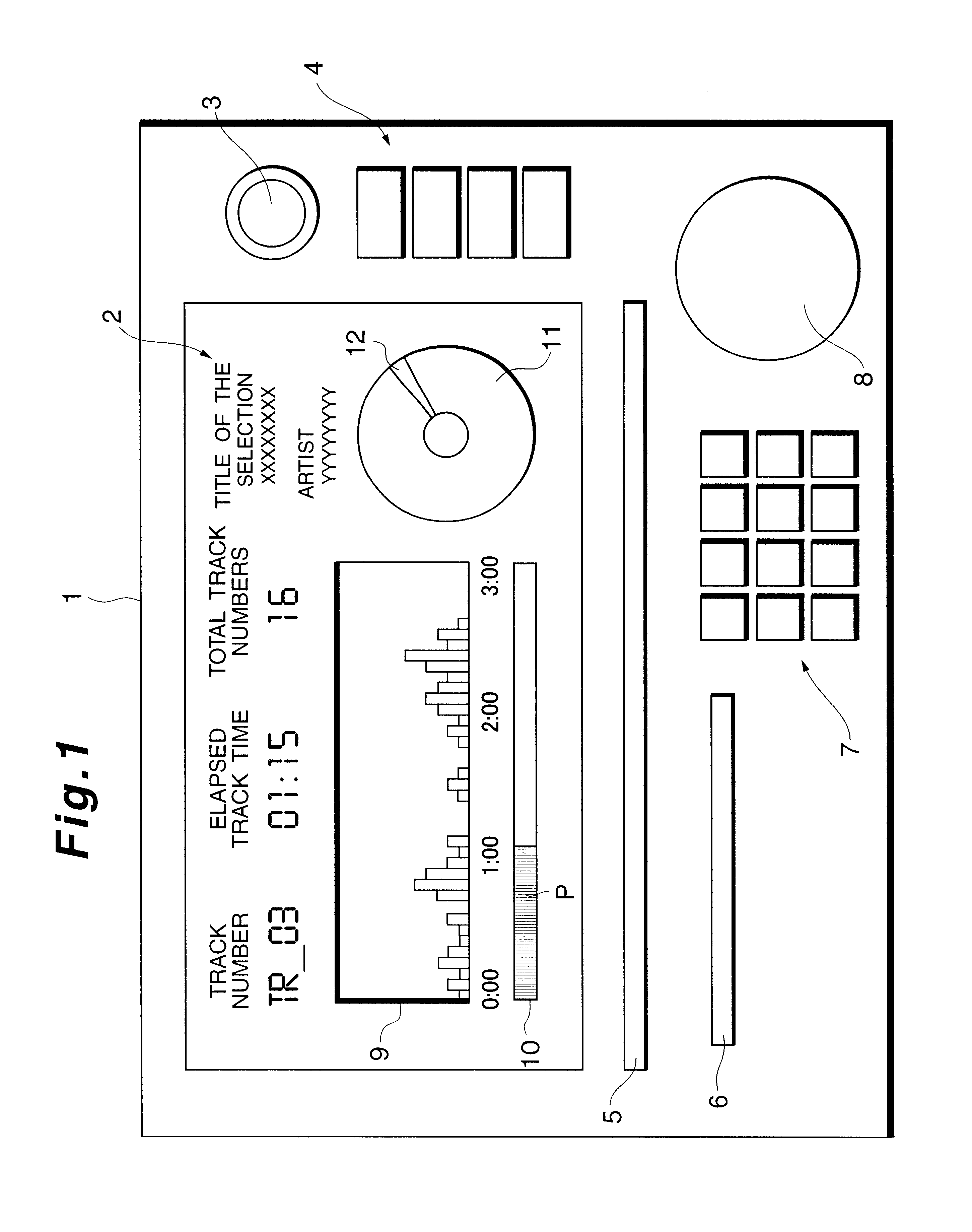Playback apparatus for displaying angular position based on remainder corresponding to elapsed time