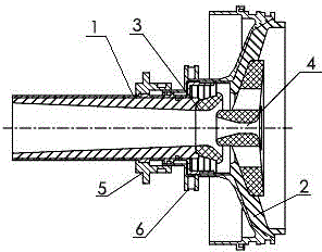 Engine jet pipe with throat diameter adjustable