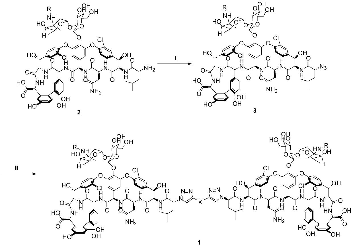 Norvancomycin dimer derivative and its preparation method and medicinal use