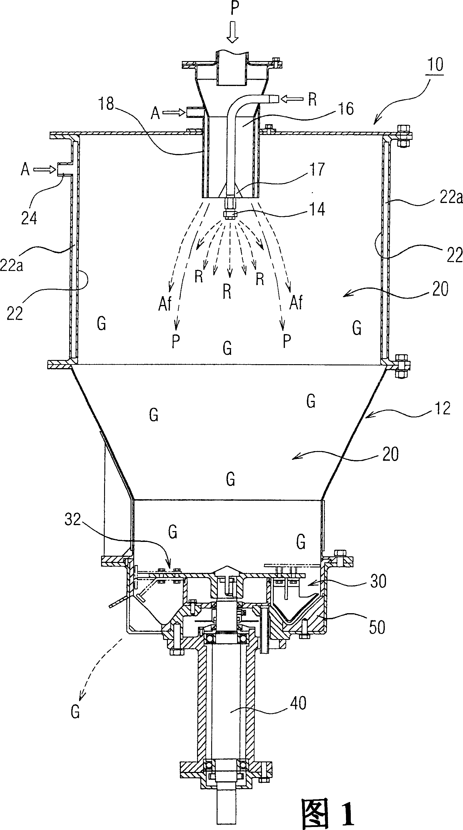Method and apparatus for granulating by mixing powder and liquid continuously