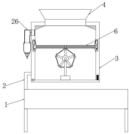 A dual-axis synchronous vibrating screen for mine solid waste particles