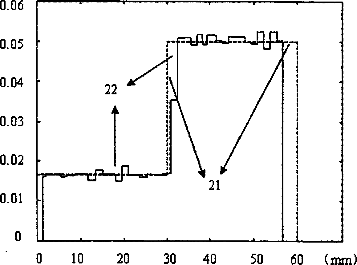 Biological tissue displacement evaluating method using two kinds of size