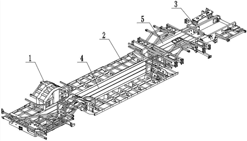 Aluminum alloy underframe of full-loading bus