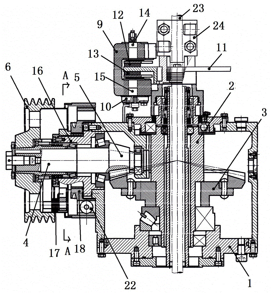 Ground driving device with hydraulic, speed-limiting and temperature-control reverse rotation preventing function