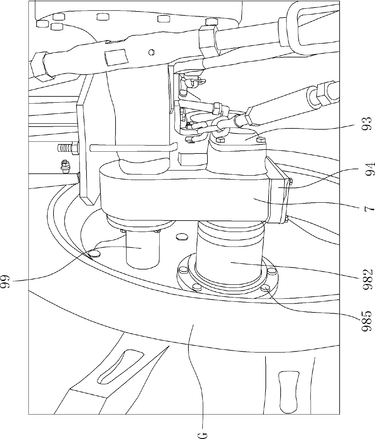 Ground-clearance-adjustable tractor transmission system