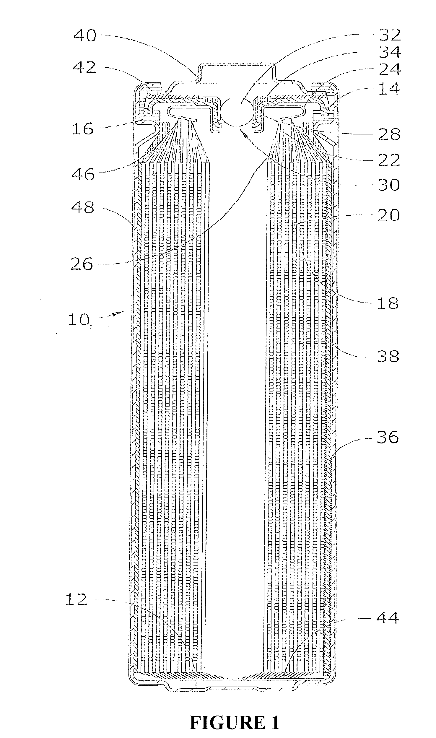 Lithium-Iron Disulfide Cell Design with Core Reinforcement