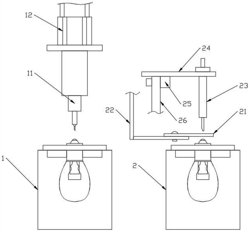 Acid pickling and tin injection device for lamp holder connection points
