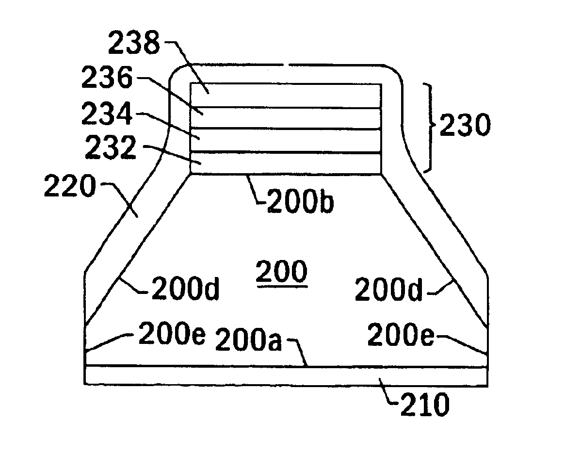 Phosphor-coated light emitting diodes including tapered sidewalls, and fabrication methods therefor