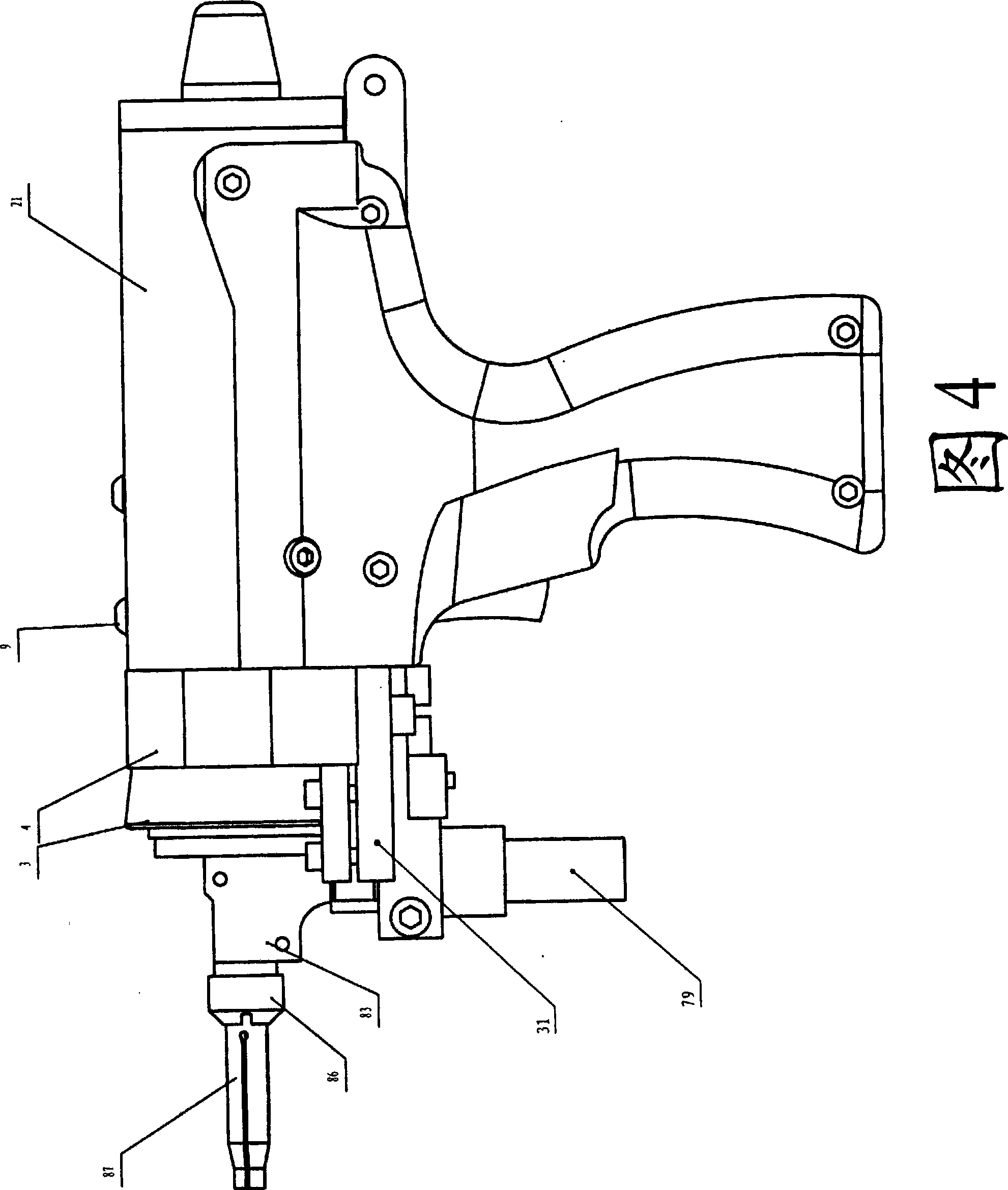 Arc discharge type double-screw bolt welding gun