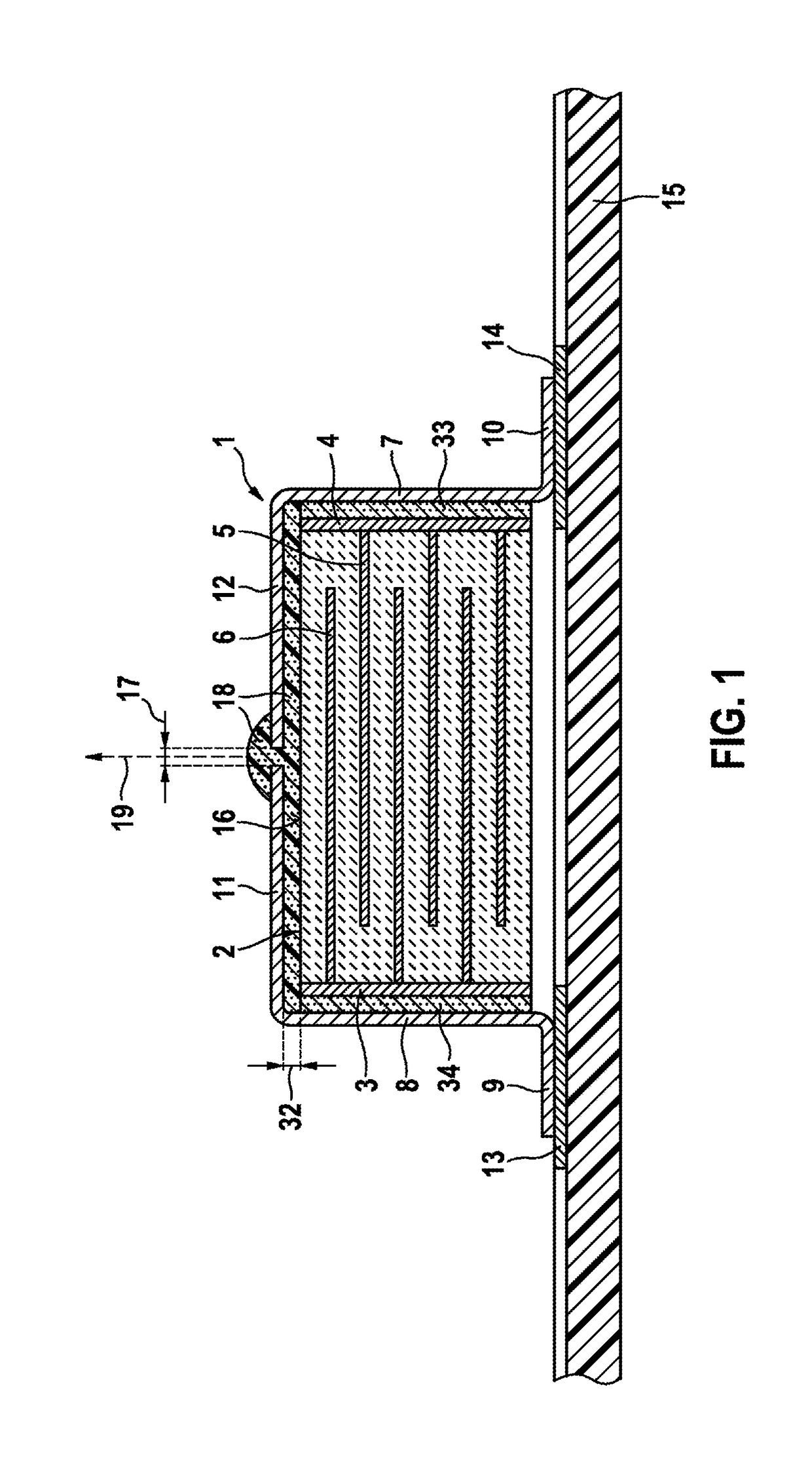 Capacitive component having a heat-conducting connection element