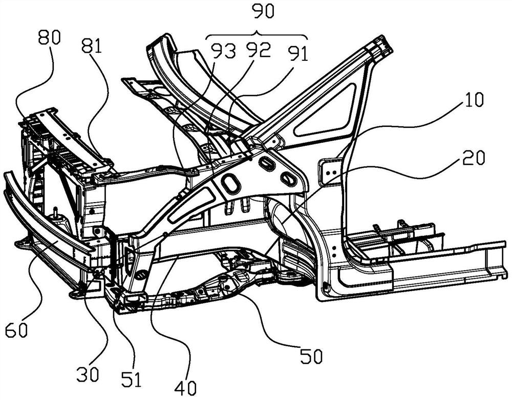 Vehicle engine room assembly and vehicles with the vehicle engine room assembly