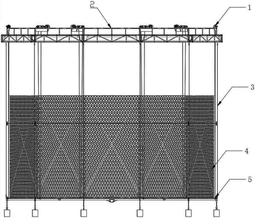 Automatic lifting floating type integrated flexible net cage