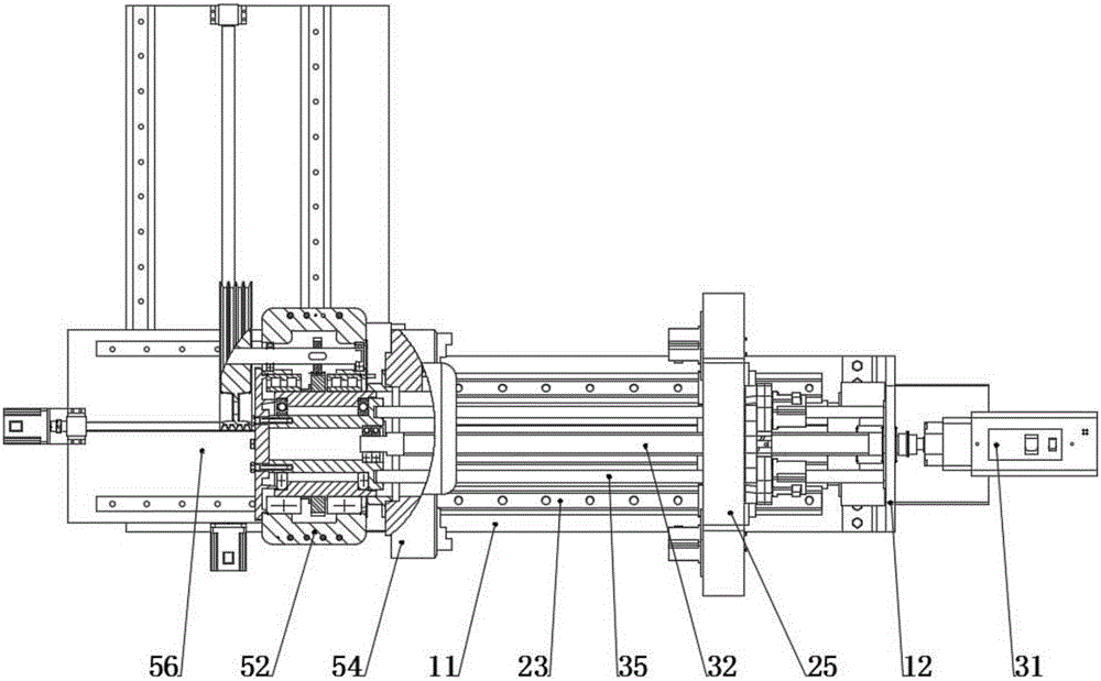Full-electricity servo type dispersing multi-power large horizontal opposite roller spinning equipment