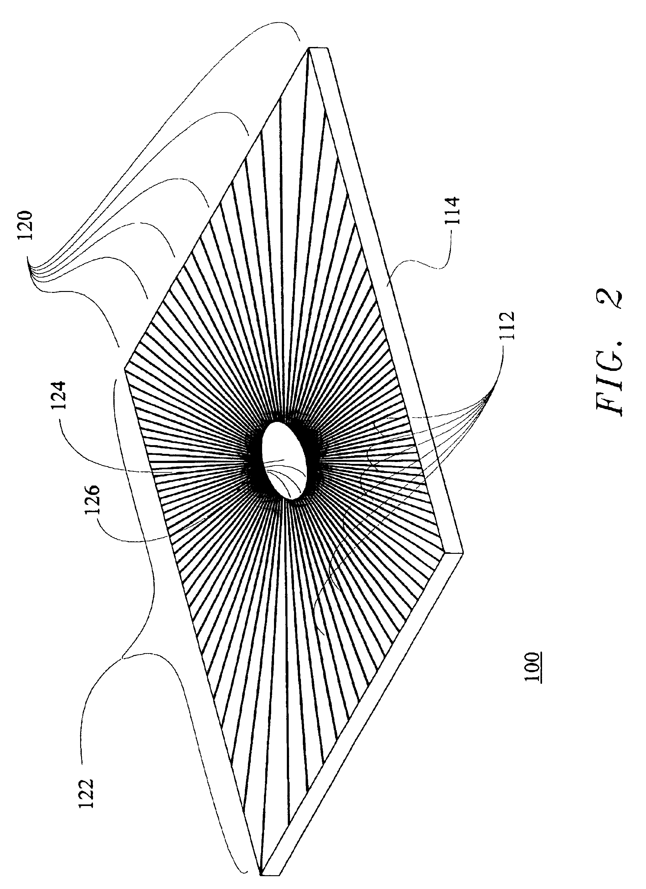 Fiber optic lighting radial arrangement and method for forming the same