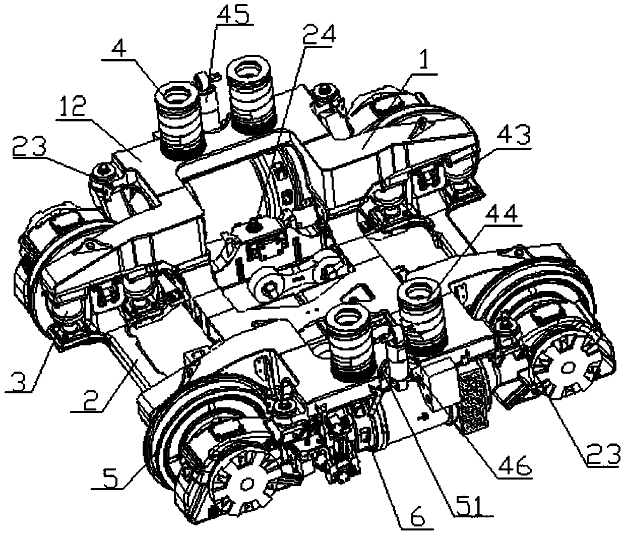 A low-floor rail vehicle bogie