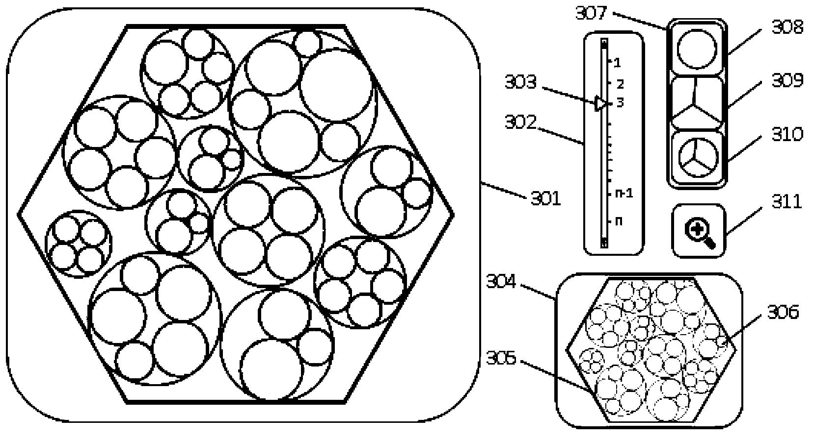 Interactive visual method and device facing layering data