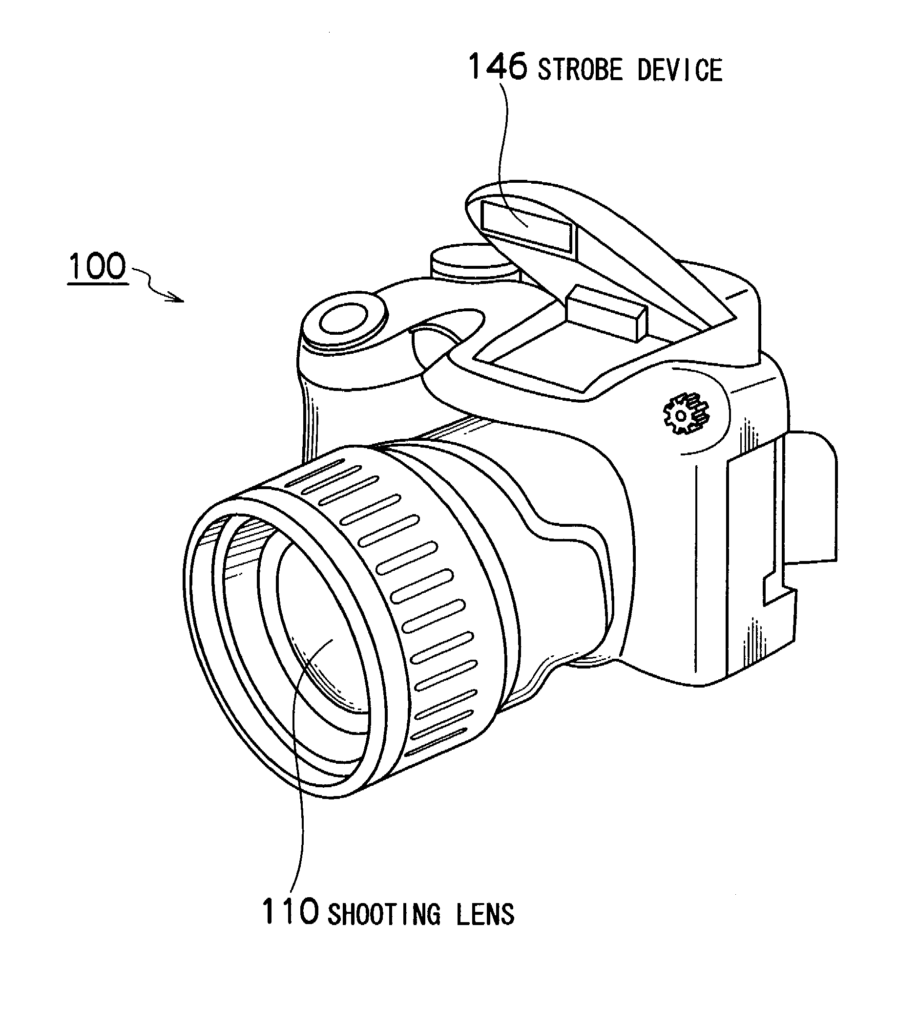 Camera and strobe device