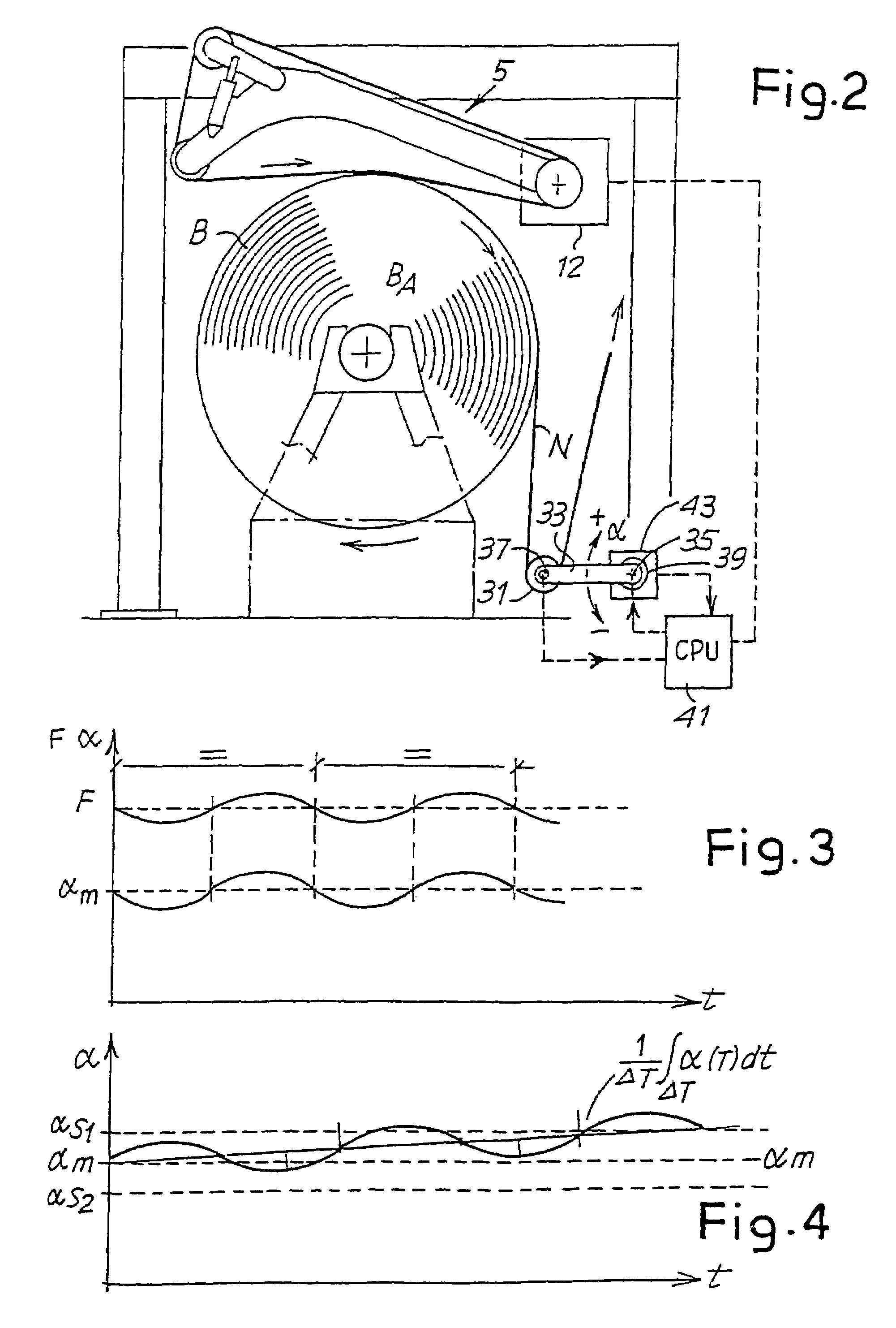 Device and method for controlling the tension of a weblike material