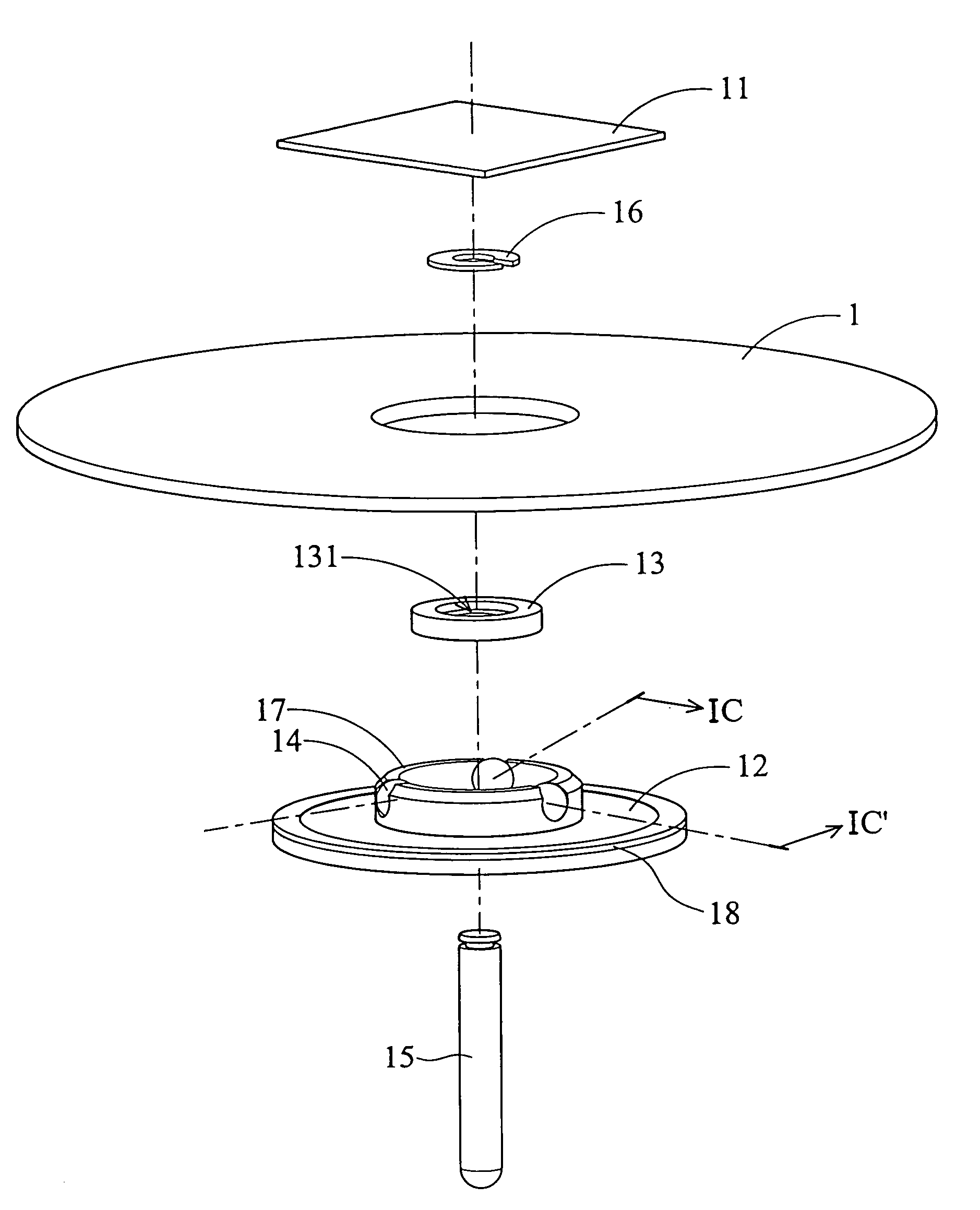 Optical disk clamping device