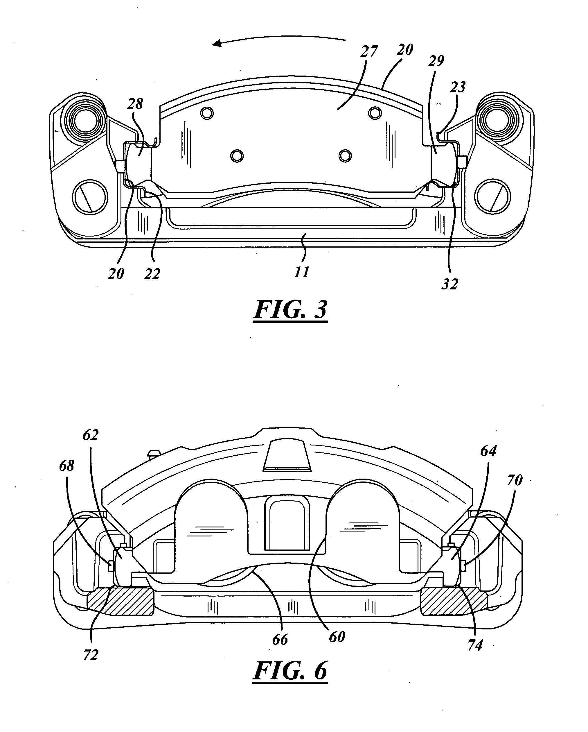 Defined brake pad abutment