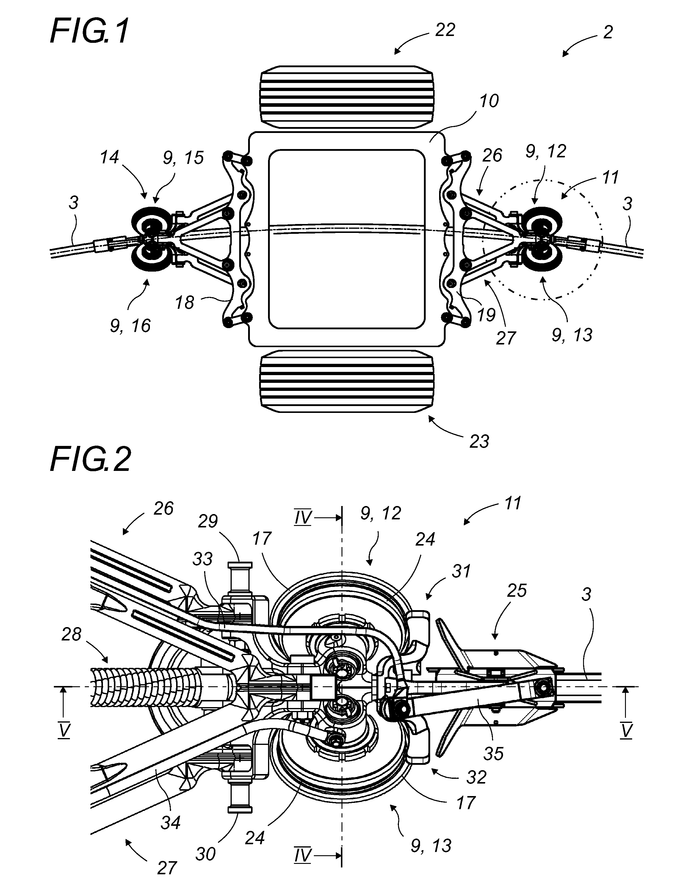 System For Dynamic Control Of The Rolling Of The Guide Roller(s) For An Assembly For Guiding A Vehicle Along At Least One Rail