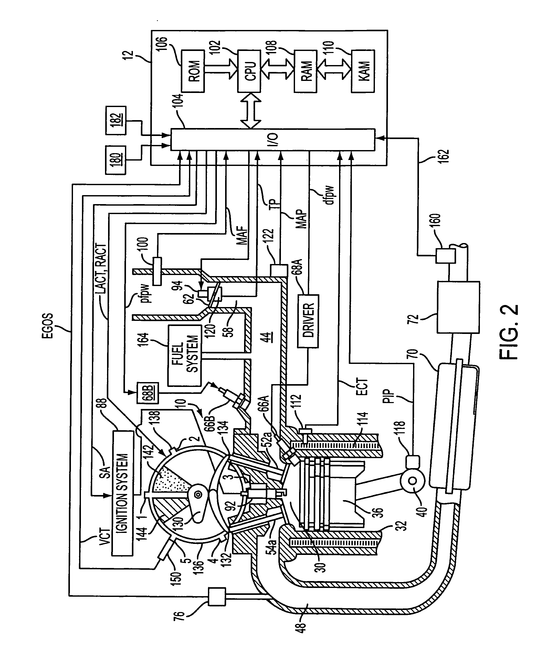 Control for knock suppression fluid separator in a motor vehicle