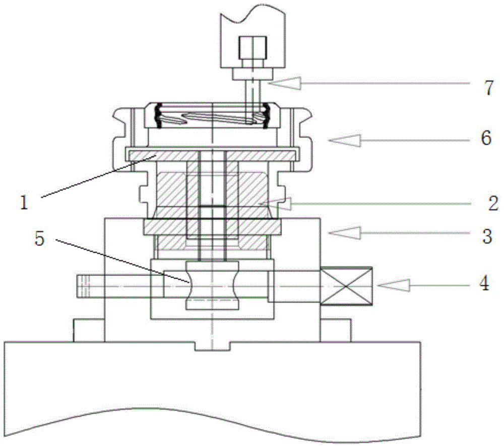Glass die mouth die thread milling clamp and machining method thereof