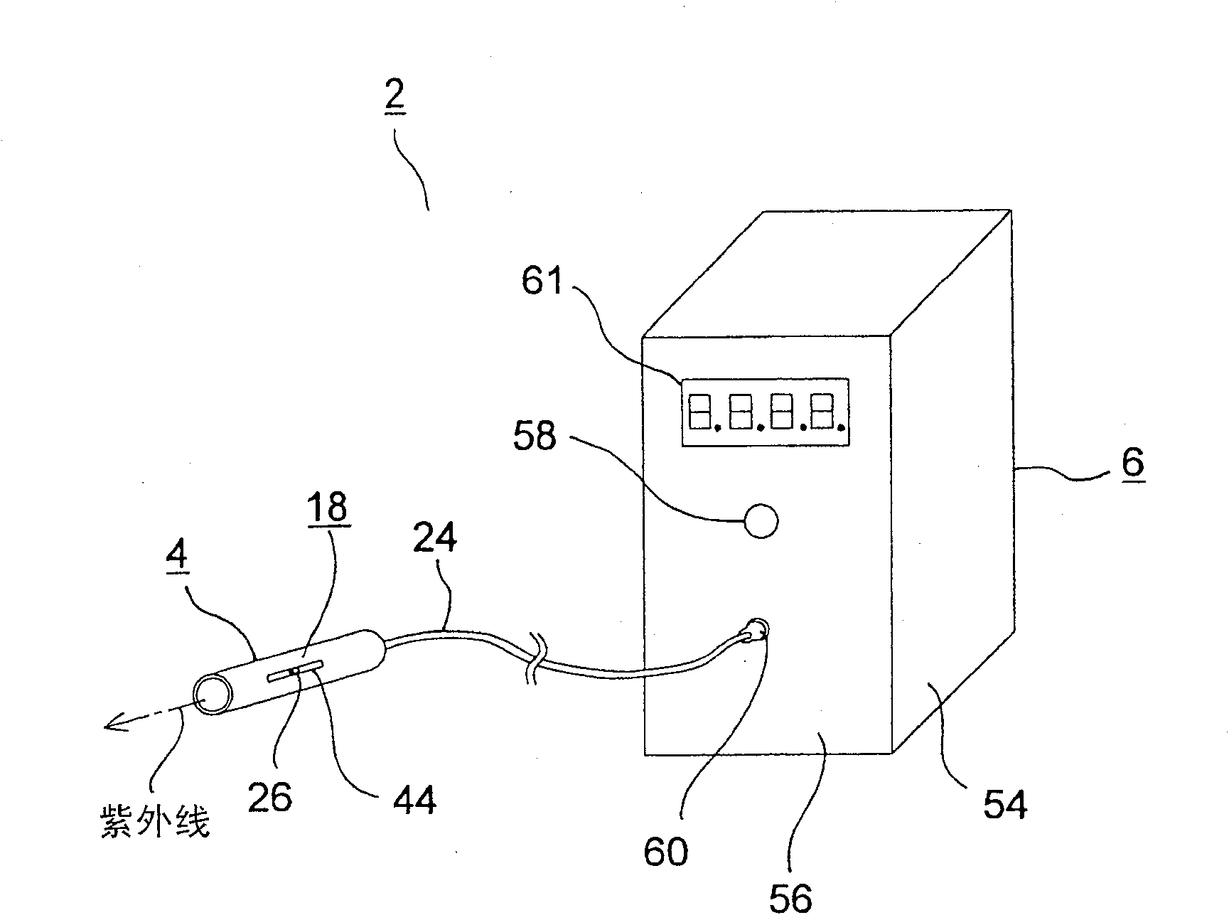 Ultraviolet ray radiating device