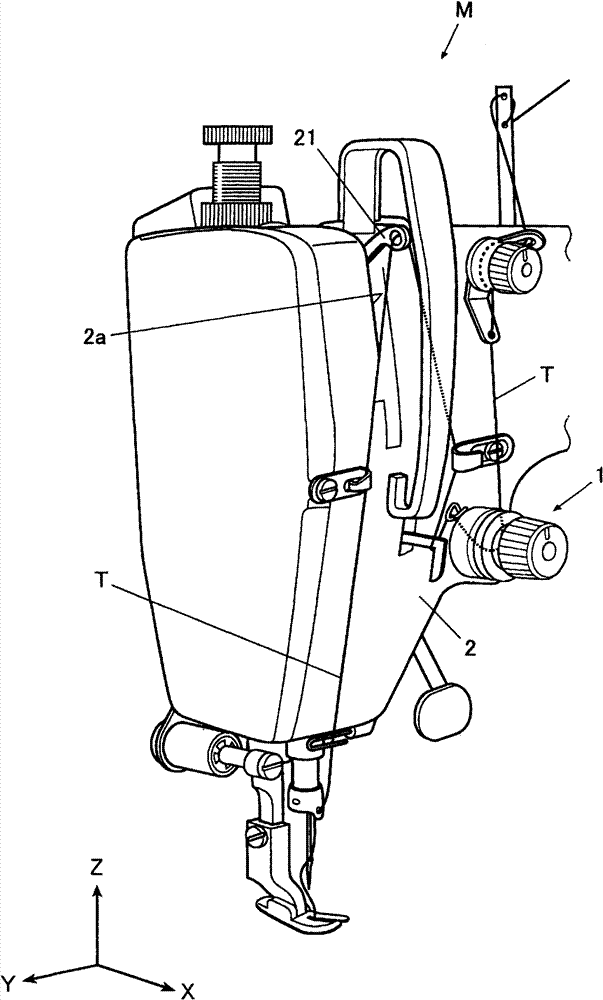 Thread adjusting device of sewing machine