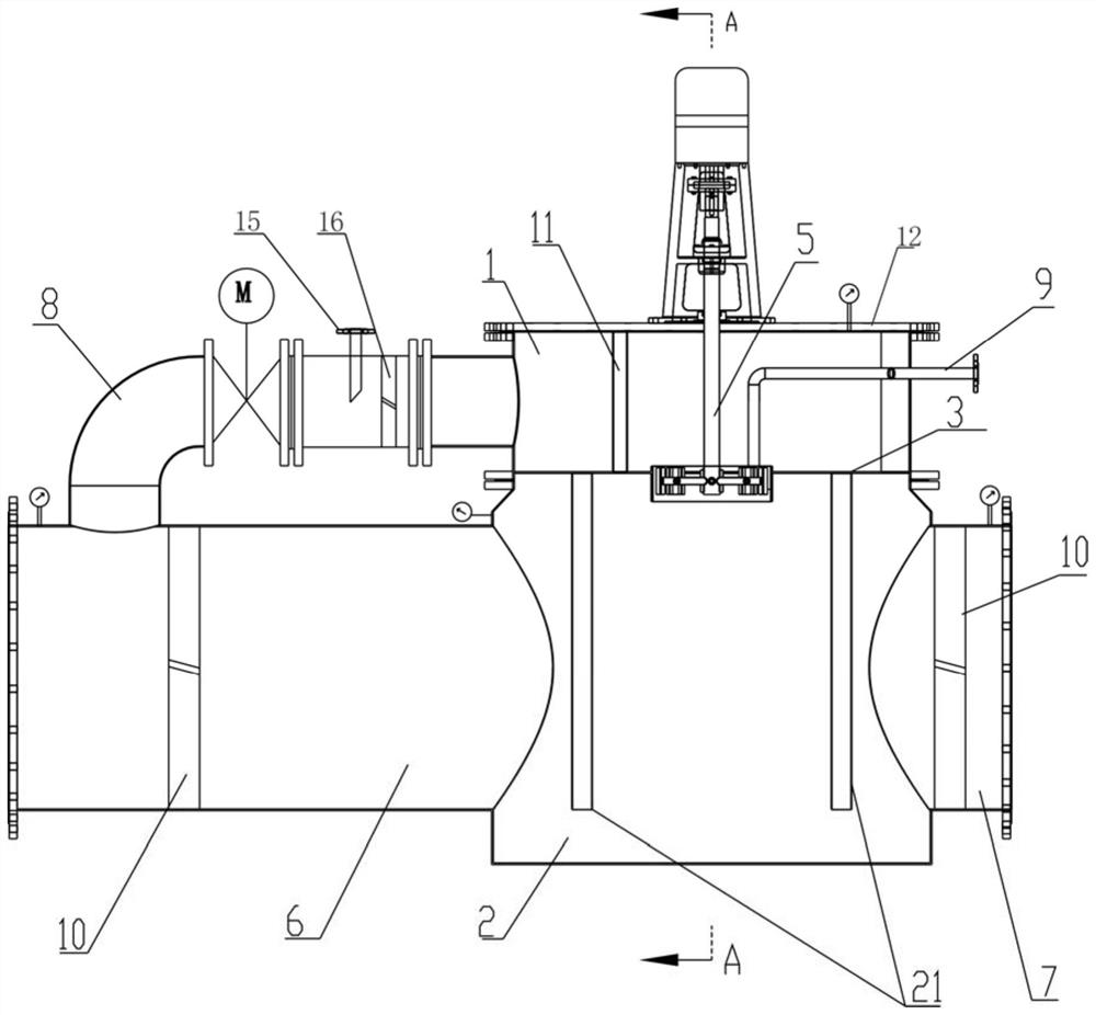 Double-chamber three-dimensional powerful mechanical pipeline mixer
